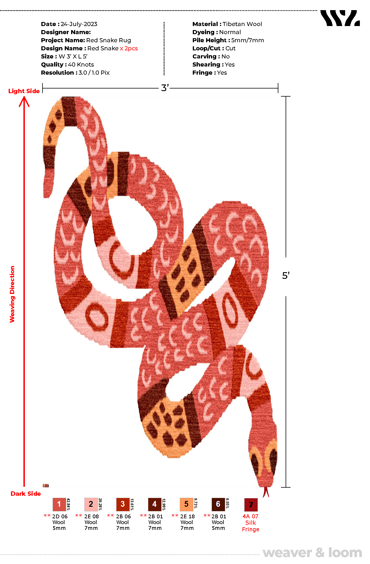 RED SNAKE RUG